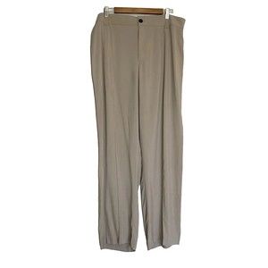 Zara Pants Women’s XXL Taupe Dress Slacks Creased High Waist Wide Leg Neutral